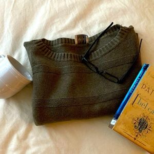 Cropped cotton pullover sweater